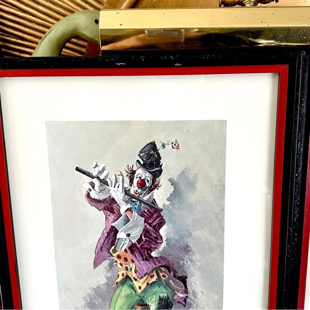 Vintage Clown Prints Kitsch Clown Wall Art Framed Antoni Mut Torraja Spanish Art